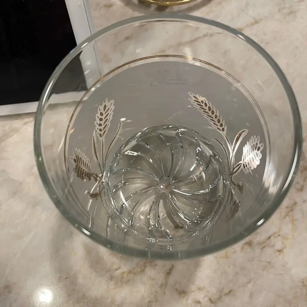 Vintage 60’s DeValbor etched with gold cocktail ice bucket Italy MCM